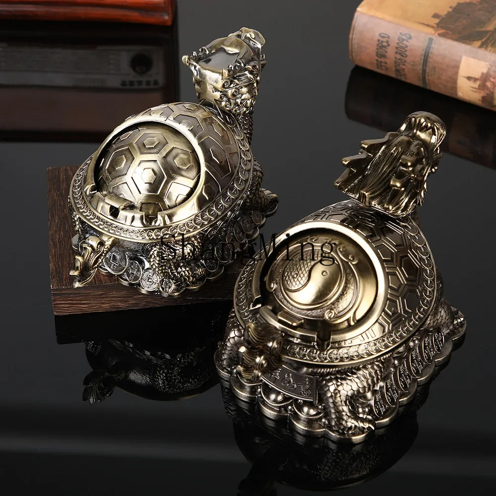 

CL dragon turtle ashtray ornament retro living room desktop decoration ashtray creative light luxury metal ashtray ornament