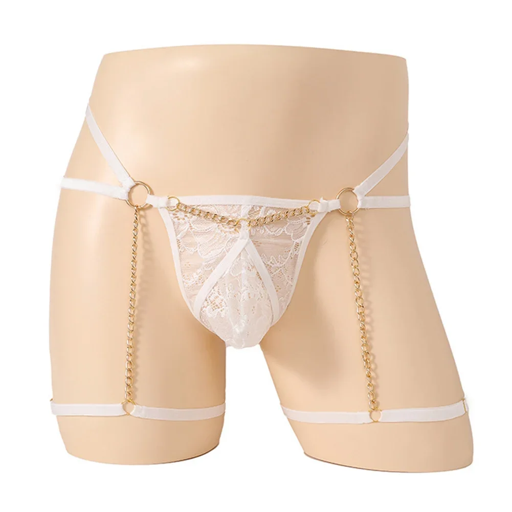 

Men Thongs Breathable Homme Pouch Slim Fit Knickers Underwear Lace Thongs Jockstrap Brief Panties Backless G-Strings Jock Strap