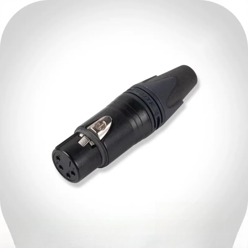 Neutrik NC4FXX-B Canon XLR 4-Pin Audio Headphone Female Plug Black Gold Version Balanced Audio Plug