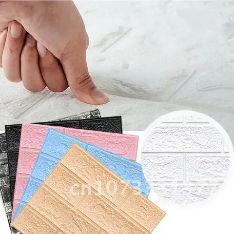 

Wall Stickers 3D Foam Self Adhesive Panels Home Decor Living Room Bedroom House Decoration Bathroom Brick Sticker