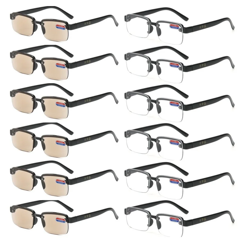 

12 шт., очки для чтения, градуированные очки для женщин и мужчин, модные квадратные очки, хрустальные стеклянные линзы, очки для пресбиопии