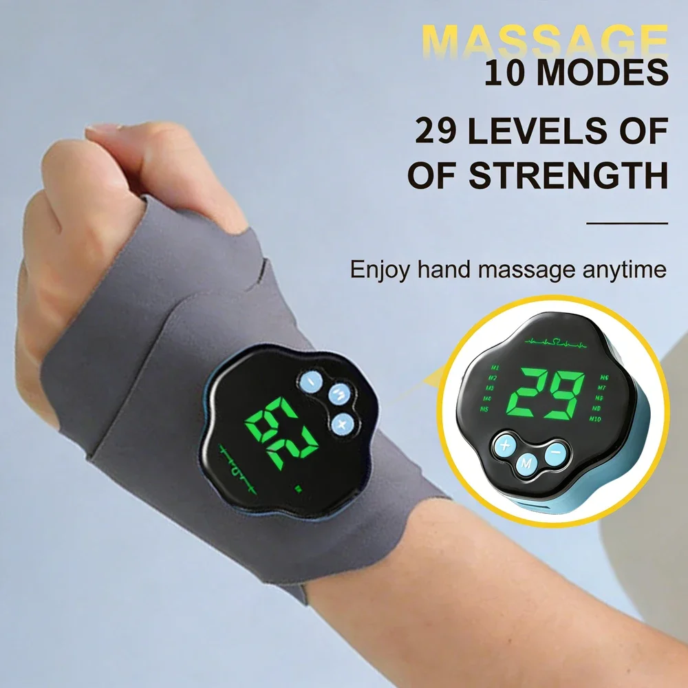 29 Levels Electric Hand Massager EMS Microcurrent Cordless Wristband Built-in 300mAh battery Wrist Massager Wrist Support Brace