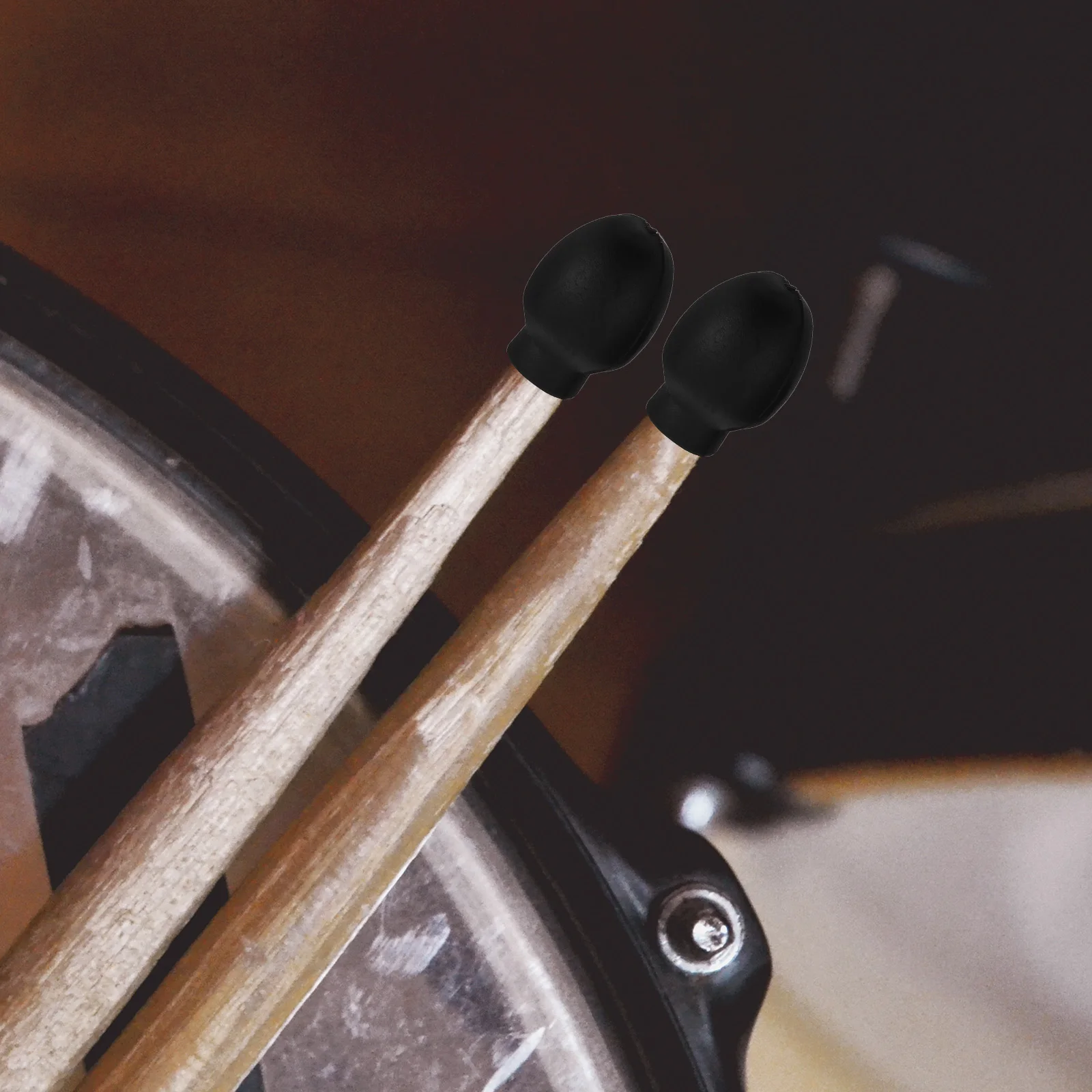 

Drum Mute Tips Anti Slip Drumsticks Accessories Protectors Dampeners Black Caps
