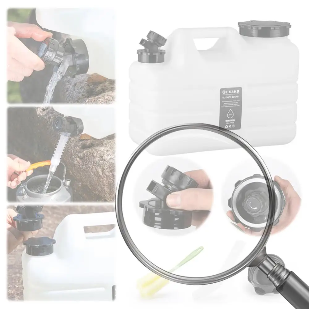 

11L Camping Water Jug with Faucet Water Storage Container Large Capacity Water Dispenser Carrier for Vehicle Car Camping