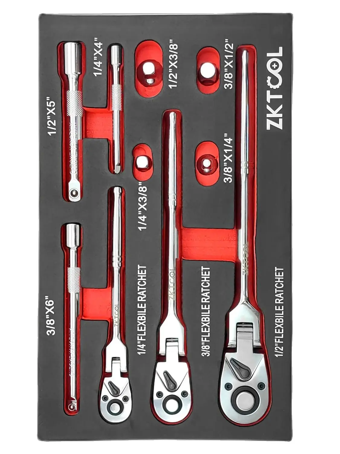 ZKTOOL 10-teiliges, robustes, umkehrbares Mini-Ratschenschlüssel-Set mit Schnellspann- und Einstellfunktionen – Langlebige Stahlkonstruktion