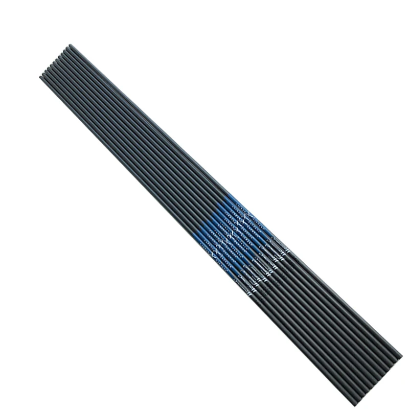 12pcs 30in ID6.2mm Spine300-800 100% Pure Carbon Arrows Shaft For Compound Recurve Bow Longbow Archery