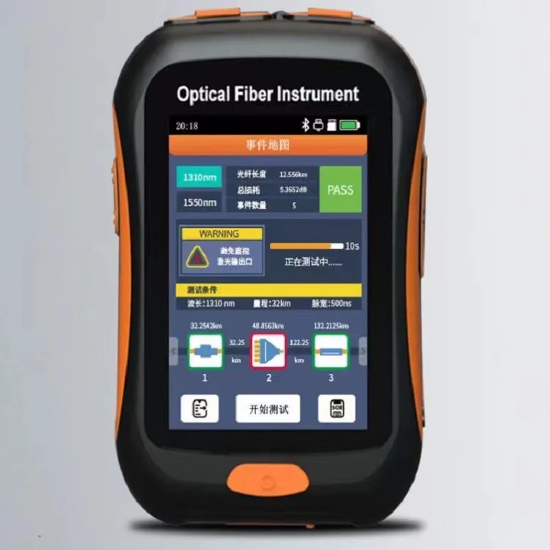 Measure Active Fiber Live Test Touch Screen OTDR FTTH 1550nm Optical Fiber Reflectometer with OPM VFL OLS Event Map