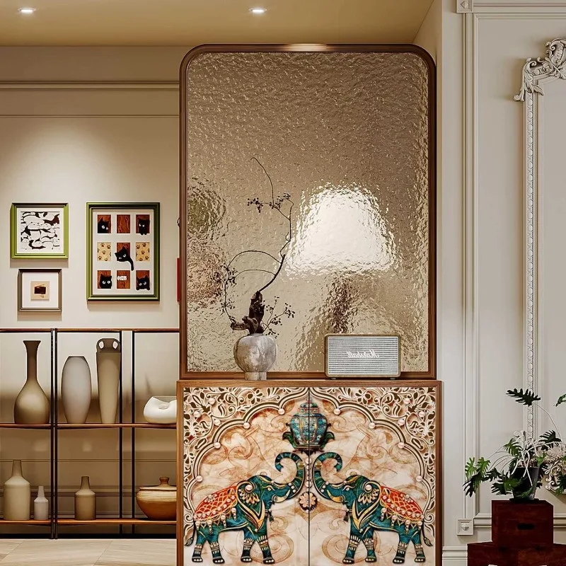 Glass screen entrance cabinet Modern household living room storage Shoe cabinet Door partition