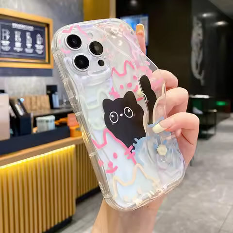Cat Wrist Strap Case For Samsung S25 S24 S23 S22 Plus Ultra S21 S20 FE A55 54 35 15 52S 53 73 25 Colorful Phone Holder Cover