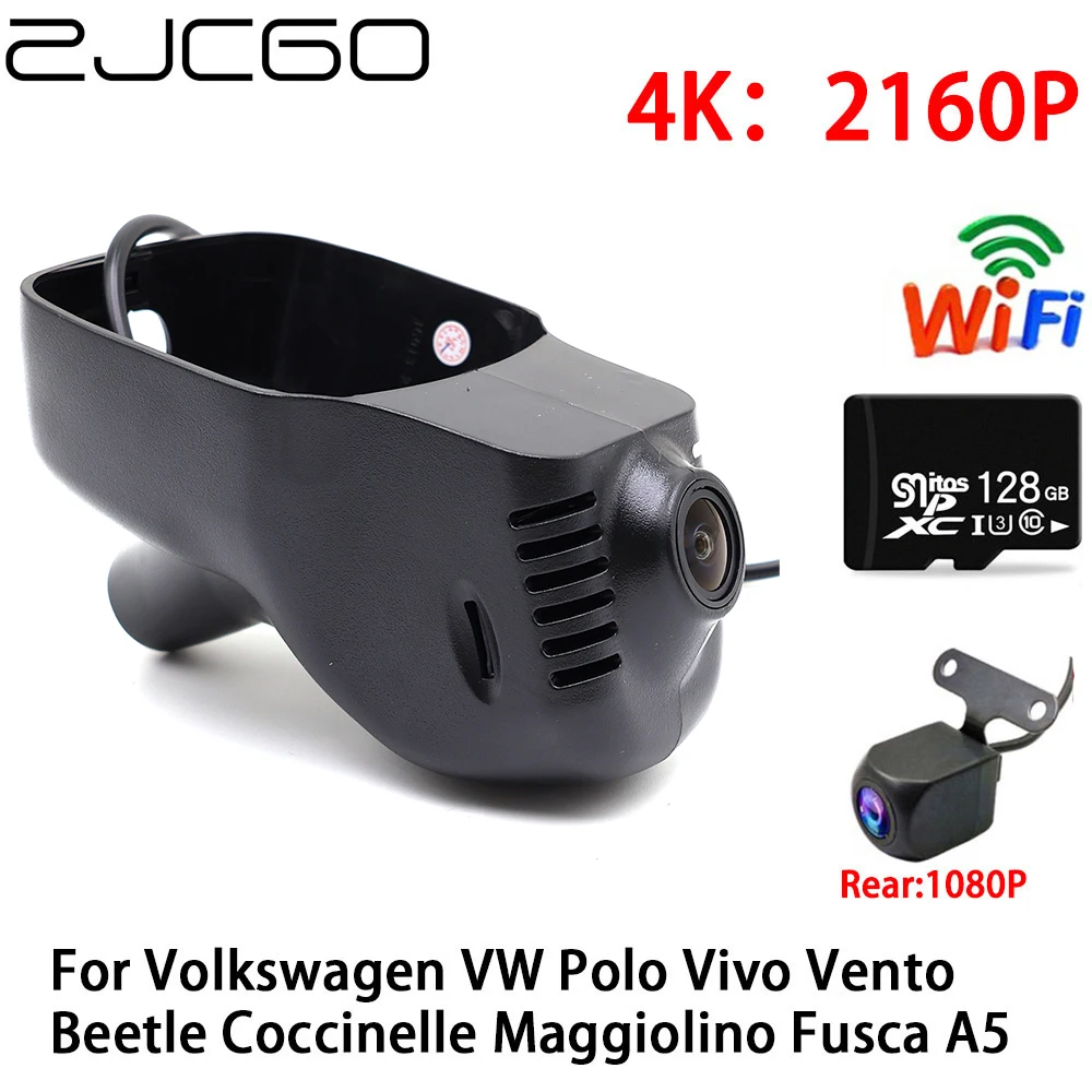 

ZJCGO 4K Car DVR Dash Cam Wifi Front Rear Camera 2 Lens 24h for Volkswagen Polo Vivo Vento Beetle Coccinelle Maggiolino Fusca A5