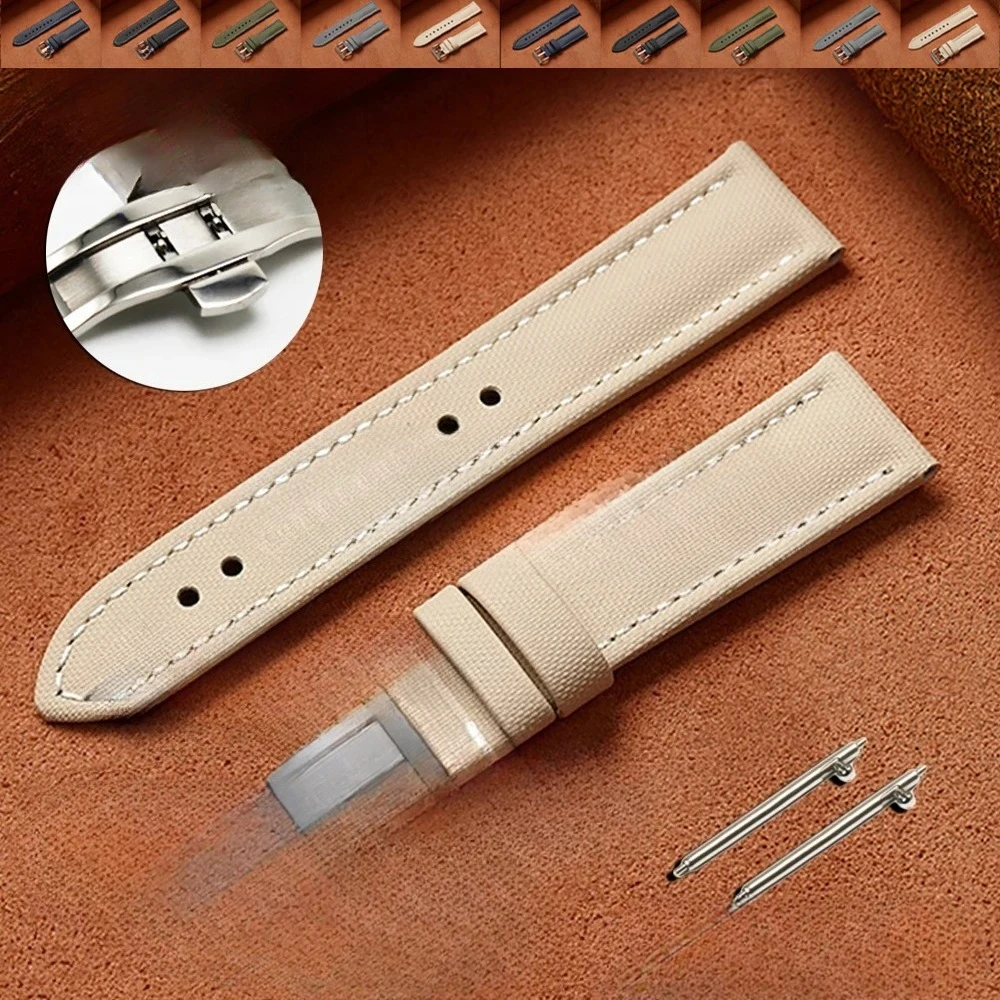 Correa de tela de vela Premium de 18mm, 19mm y 21mm para Omega para correa de reloj Rolex 2026, pulsera de nailon con hebilla de 20mm y 22mm de liberación rápida