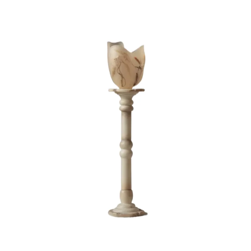 Italian medieval style imitation marble Roman column sculpture frame floor-to-ceiling ornament vase base