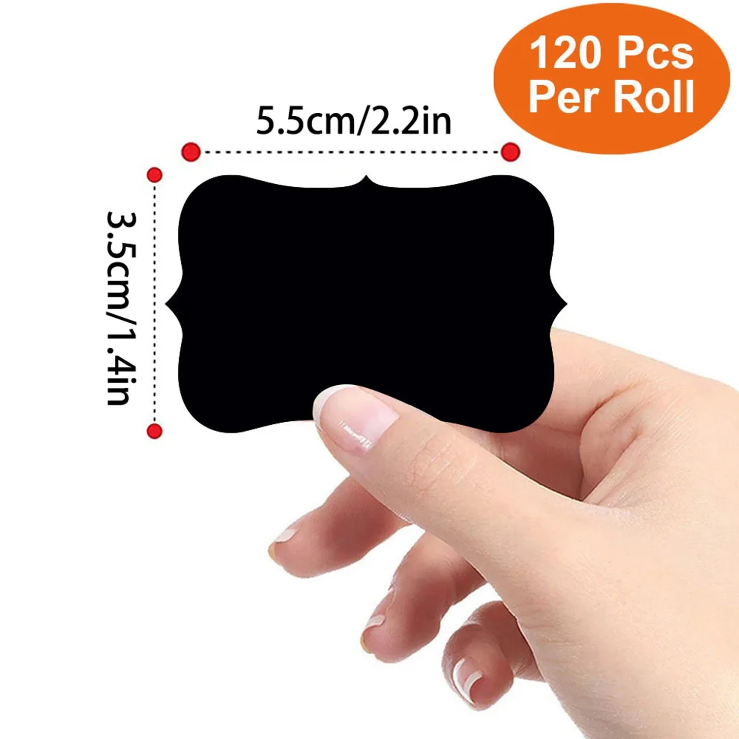 120Pcs/Roll 3 Styles Removable Blackboard Stickers With Erasable Pen Waterproof Chalkboard Labels 1.4*2.2inch for Home & Kitchen