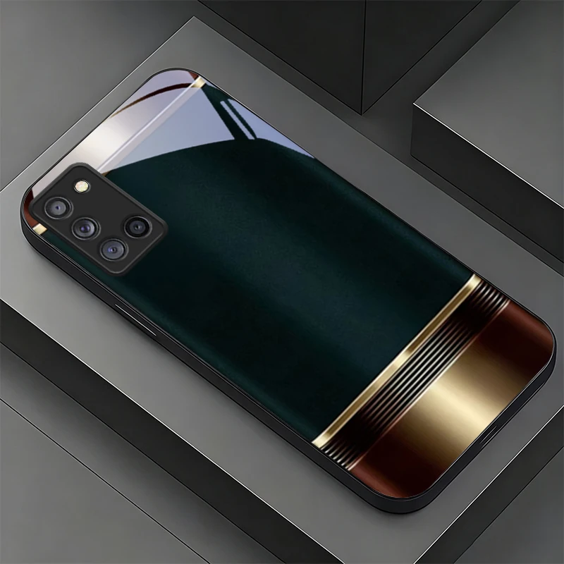 Metallrand, schwarze Handyhülle für Samsung A32/A33/A34/A35/A36/A37/A51/A52/A52s/A53/A54/A55/A56/A57/A71/A72/A73, Glasabdeckung