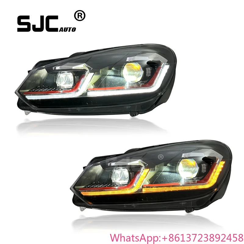 

SJC Auto LED Head Lamp for VW Golf 6 Mk 6 Headlights LED Headlight Plug and Play Car Accessories for Volkswagen 2010-2012