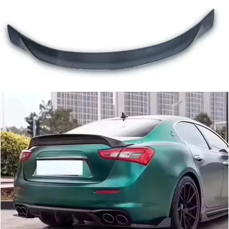 High Quality for Maserati Ghibli 2014-2023 Carbon Fiber Single Rear Spoiler Matte Finish Car Modification Upgrade Tail Body