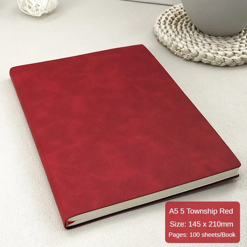 Thickened A5 Leather Book Skin Feeling Fashion Notepad in Stock Diary Learning Notebook Wholesale Business Office stationery