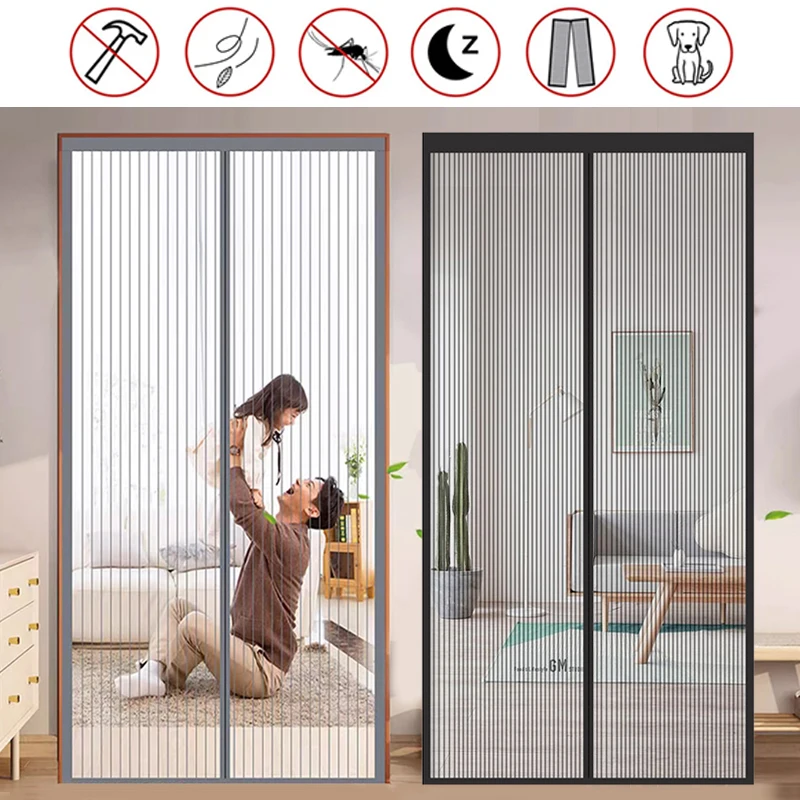 Automatically turn off Mosquito net screen for door  curtain，summer anti mosquito net，mosquito door net with magnet custom size