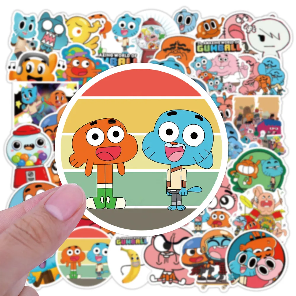 10/50 PIÈCES Dessin Animé Animation L'incroyable Monde de Gumball Autocollants Mignon et Drôle Graffiti Autocollants Enfants Jouets BRICOLAGE Tasse D'eau Guitare
