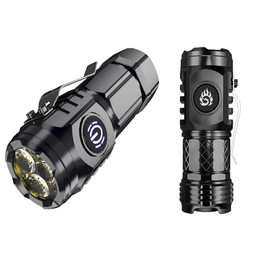 

Strong Light Three-Eyed Strange Flashlight With High Brightness Wick Household Portable Multi-Functional Outdoor Led Flashlight