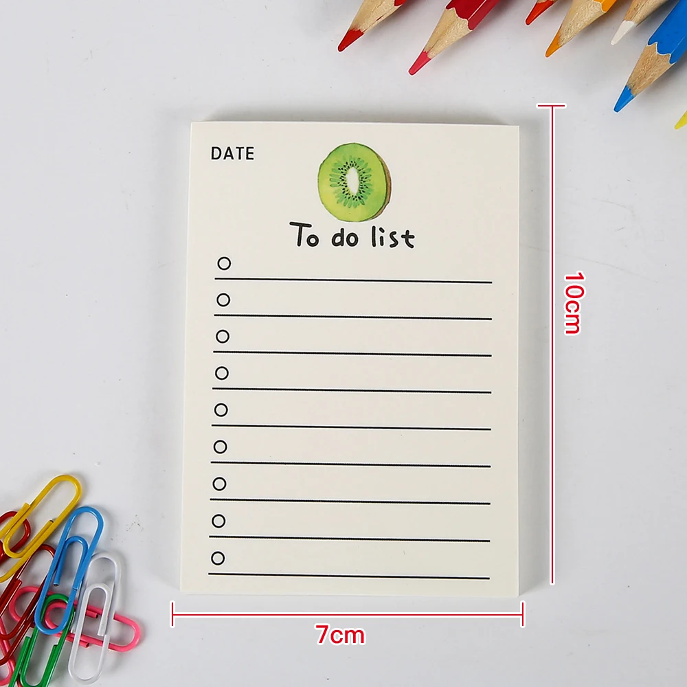 Simple Memo Pad Note Book Tearable Not Sticky Kawaii Decoration Sticky Notes Fruit Hand Account Memo Message Paper To Do List