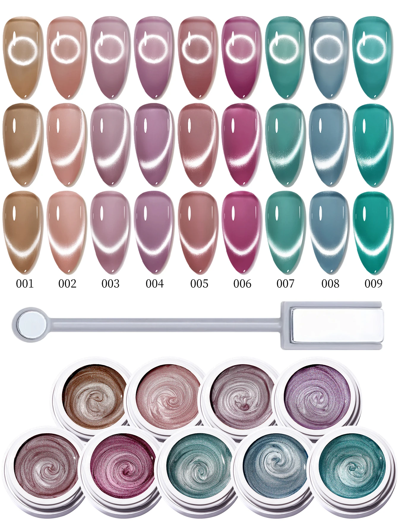 

Набор гель-лаков для ногтей Garden Party Series «кошачий глаз», 9 шт., УФ-светодиодная вспышка, алмазный волшебный гель для дизайна ногтей, овальная форма, глянцевая отделка