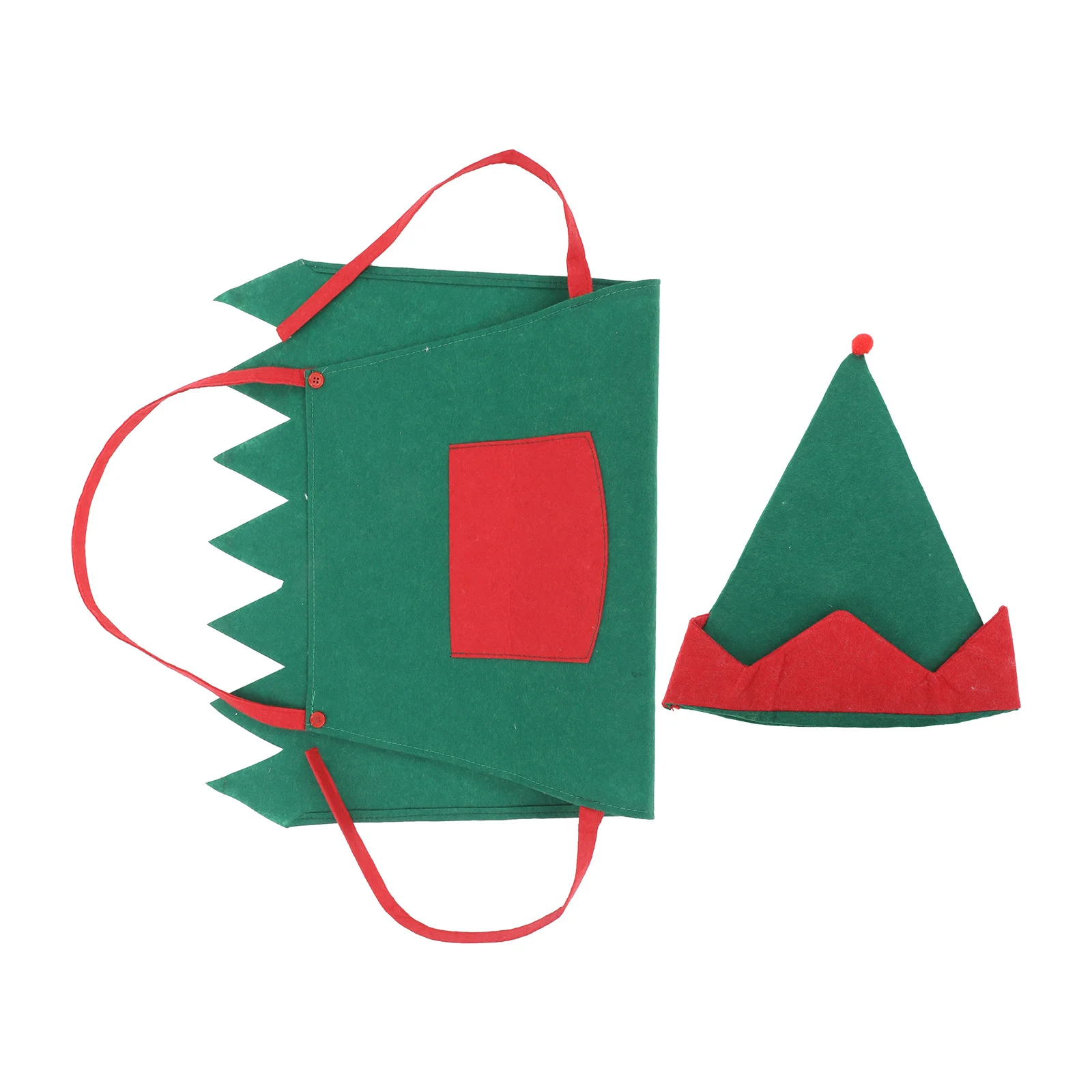 

Christmas Kids Apron Set Decorative Half Body Xmas Children Costume Elf Hat Skirt Party Supplies Cute Santa Outfit