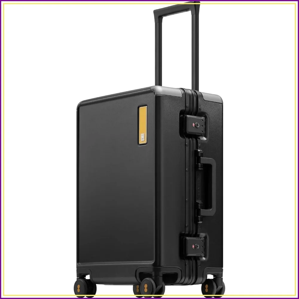 

Zipperless Carry On Suitcase Airline Approved, Hard Shell Luggage with Aluminum Frame, Spinner Wheels, Double TSA Locks, 20 Inch, Black