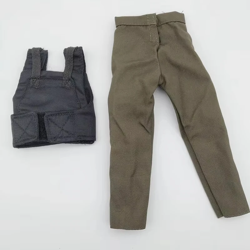 Fashion 1/6 Scale Black Bulletproof Vest with Canvas Pants Model for 12 Inch Action Figure Toy image 2