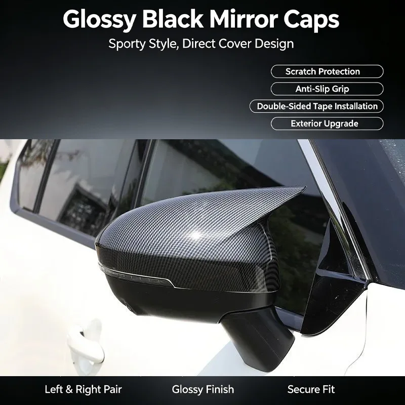 for 21-24 new X-Trail and new Qashqai rearview mirror carbon fiber pattern horn reversing mirror decorative shell modified