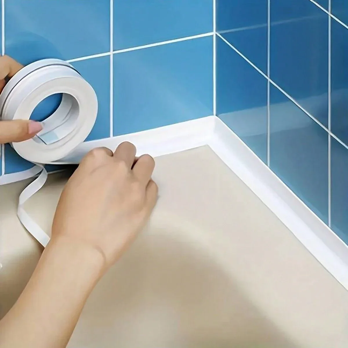 Sealing Strip Bathroom Shower Sink Bath Caulk Tape White PVC Self Adhesive Waterproof Wall Tape New for Bathroom Kitchen