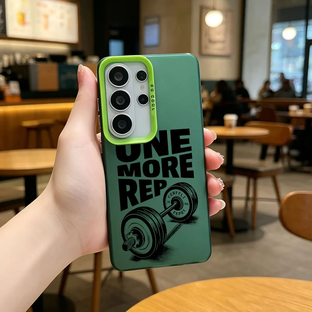 For Samsung Galaxy A73 A72 A71 A56 A55 A54 A53 A51 A36 A35 A34 A52 A50 A30 S 4G 5G Sports And Fitness Barbell Phone Case Cover