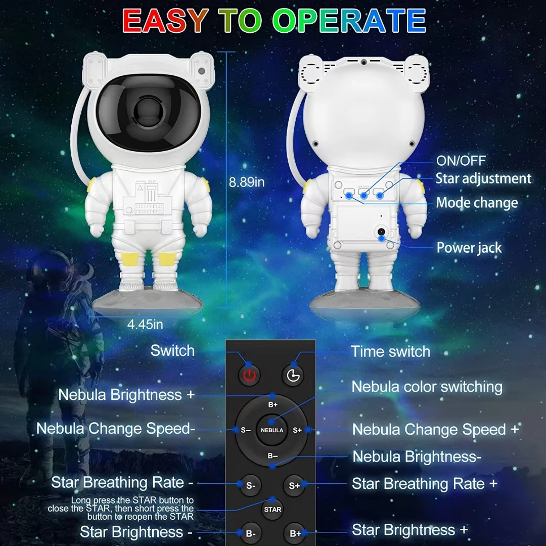 Kids Gift 5V USB Star Projector Night Light With Remote Control 360 Adjustable For Bedroom Nebula Galaxy Projector Desk Light