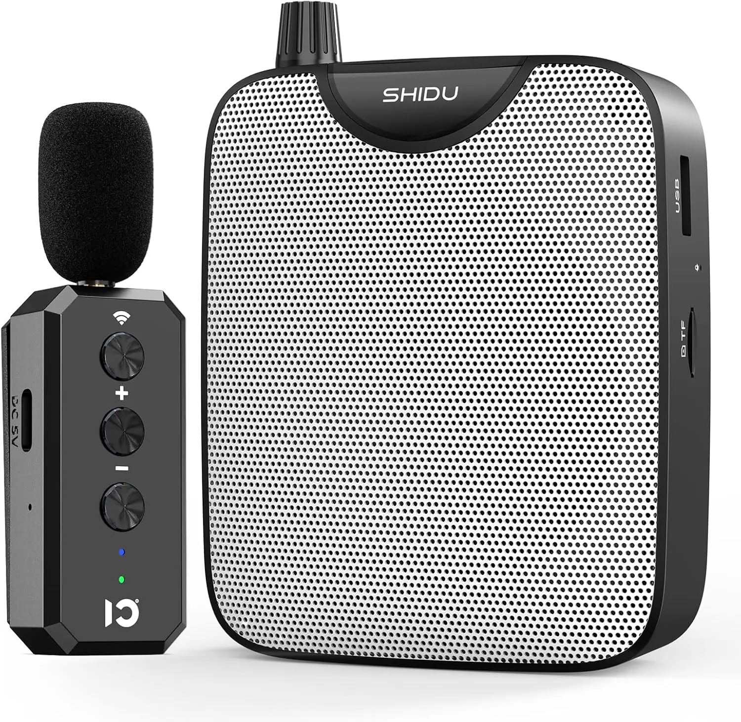 

35W Bluetooth Wireless Lavalier Microphone with Speaker, Portable Clip-On Mic System for Teachers Meetings Training