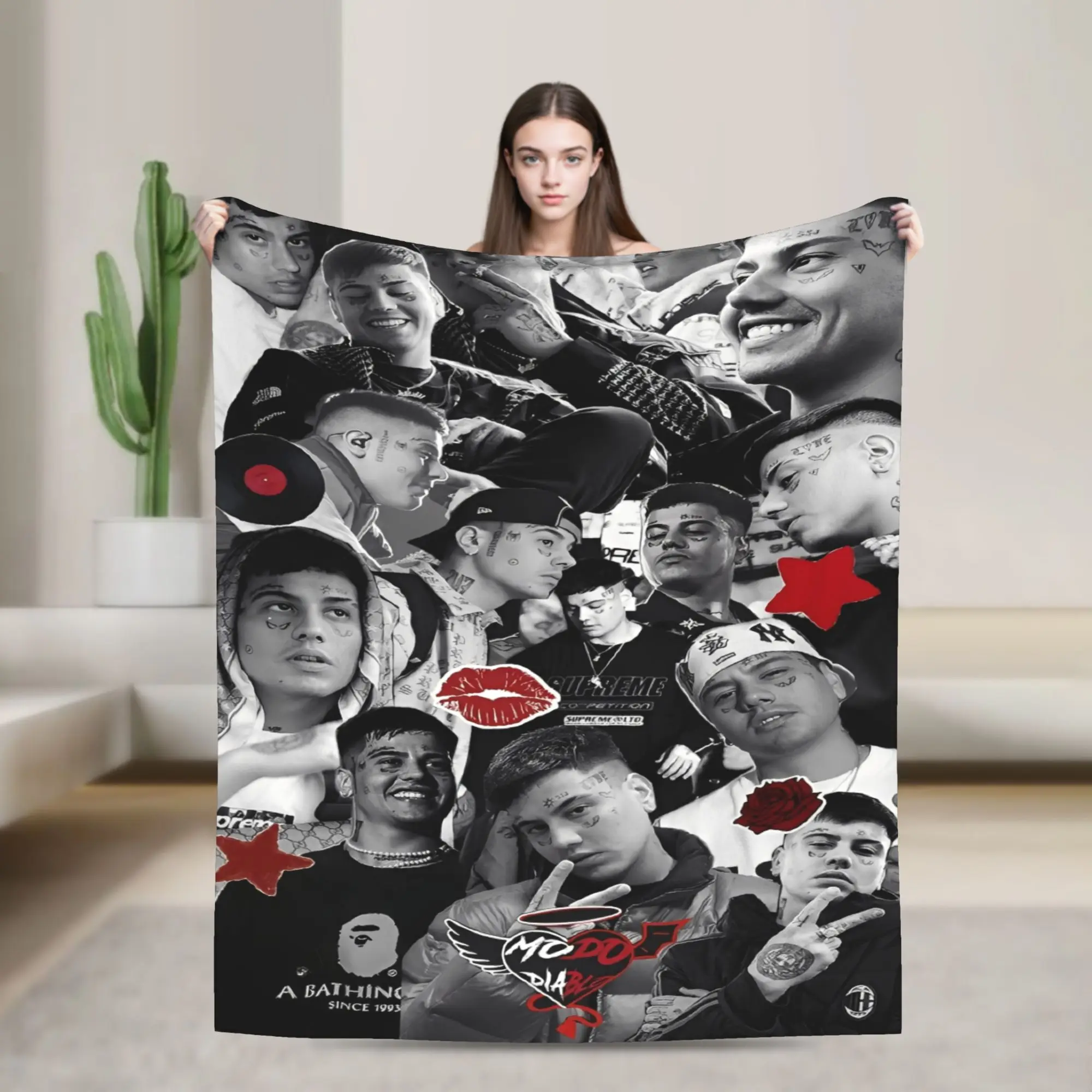 DUKI Rock Singer Blanket  Warm Soft Aesthetic Plush Throw Blanket For Couch Bed Picnic Flannel Bedspread Bed Cover