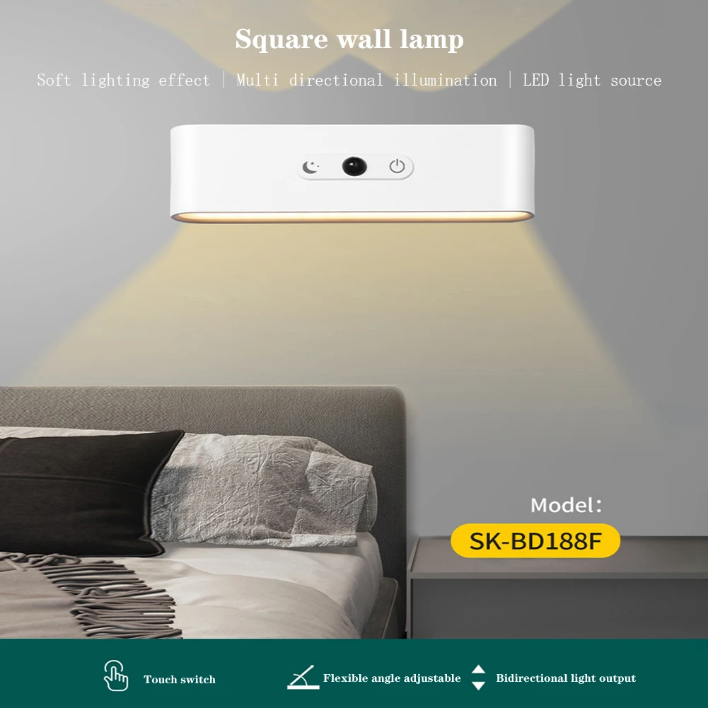 

Modern LED Wall Sconce Up And Down Wall Lights Rechargeable 3600MAH 2W Wireless Magnetic Wall Lamp With 3 Brightness Levels