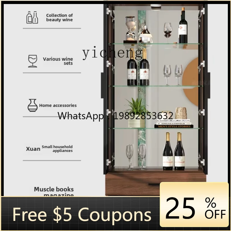 

AA living room against the wall Modern simple household dining side cabinet Display cabinet Storage storage glass wine cabinet