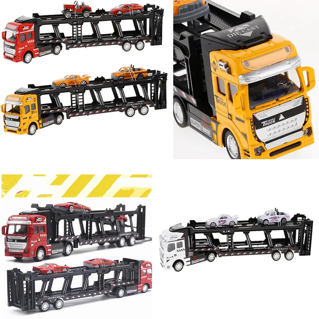 

Mini Alloy Carrier Truck Toy Friction Powered Transport Car for Kids