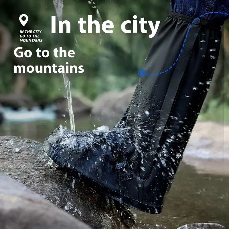 

1Pair Rain Boot Shoe Cover Black Waterproof Reflective High Top Reusable Motorcycle Cycling Bike Clear Wear Shoes Dust Covers