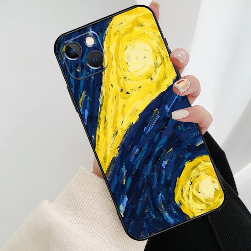 Van Gogh Starry Sky Case For iPhone 12 11 13 14 15 16 Pro Max Mini Cover For iPhone XR X XS Max Plus Phone Case