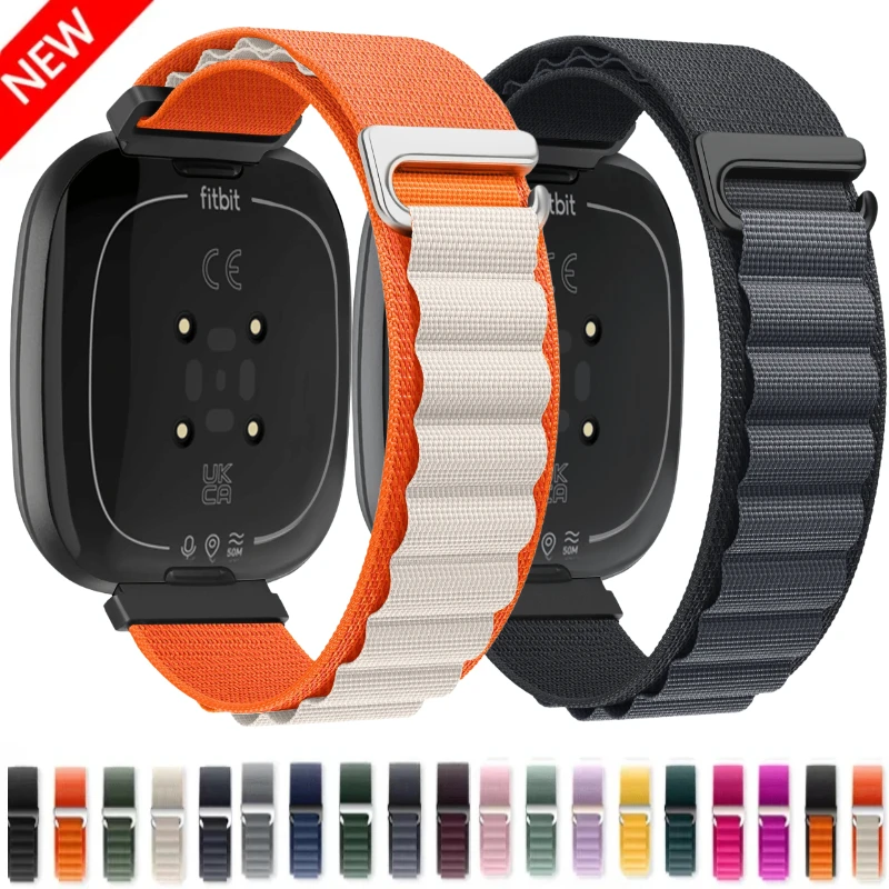 جبال الألب حلقة لينة حزام النايلون ل Fitbit العكس 4/3 Smartwatch استبدال سوار رياضي معصمه ل Fitbit تحسس 2/1Correa