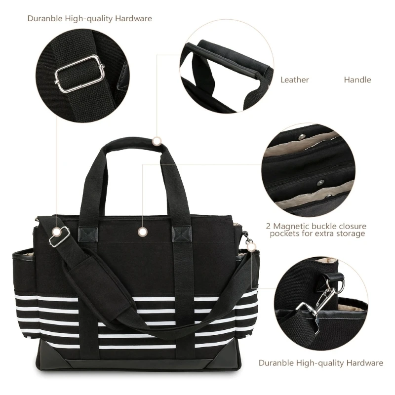 Ergonomic Handle Large Capacity Shoulder Bag Convenient Hook Design Travel Ready Caregivers Bag Baby Stroller Hook Bag best sale