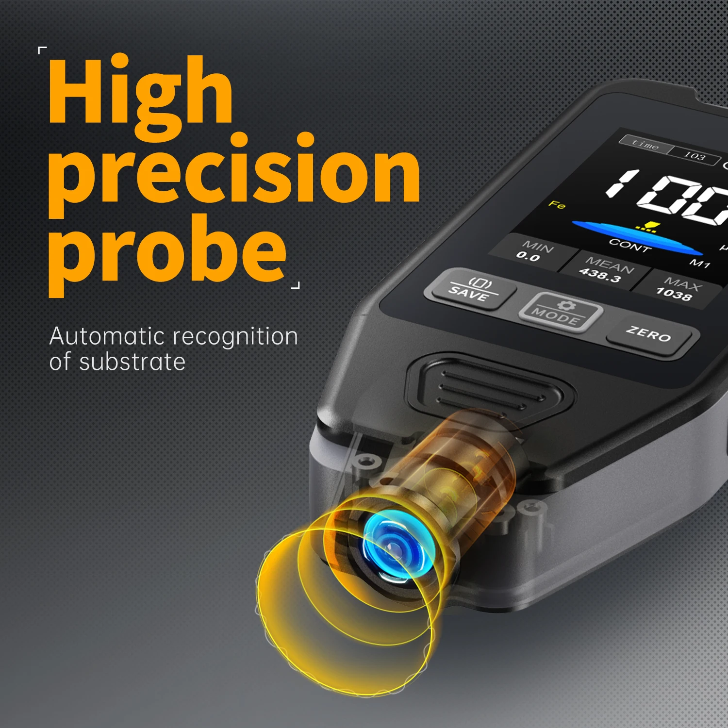 FNIRSI CTG-20 مقياس سمك الطلاء 0-1400um Fe nFe Fe + Zn مطلي بالكهرباء مسحوق المعجون والمعجون