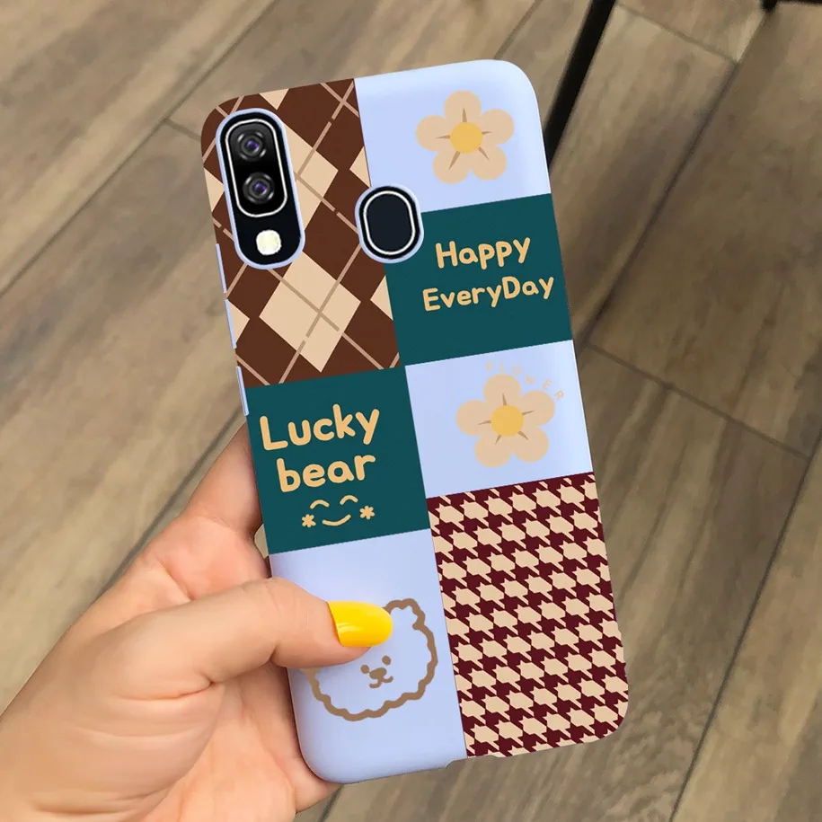 For Samsung A40 Case Luxury Lattice Art Painted Shockproof Bumper Soft Phone Cover For Samsung Galaxy A40 Funda A 40 A405F Coque