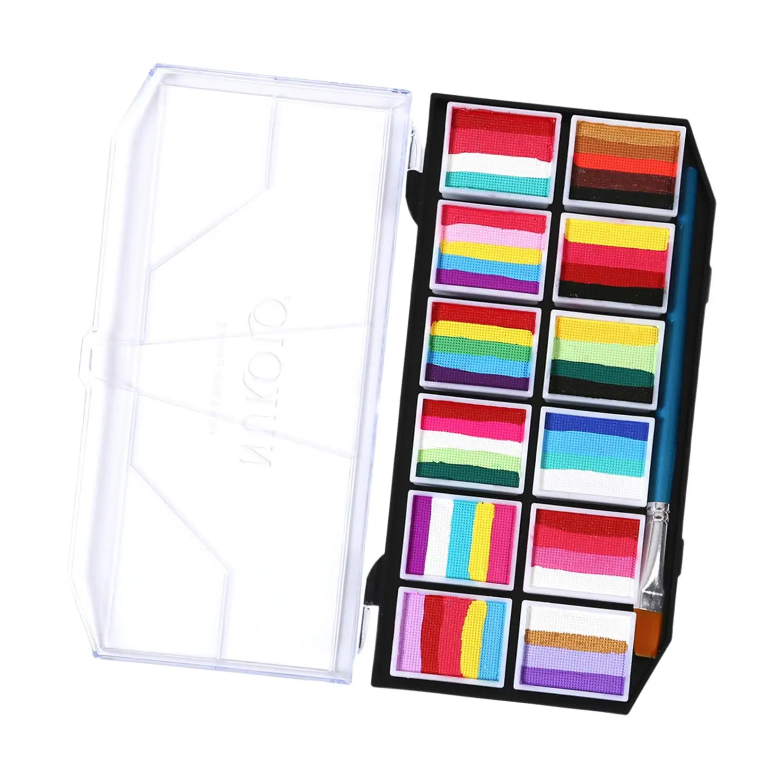 Juego de pintura facial y corporal de 12 colores, kit de paleta de maquillaje artístico para niños y adultos, Cosplay