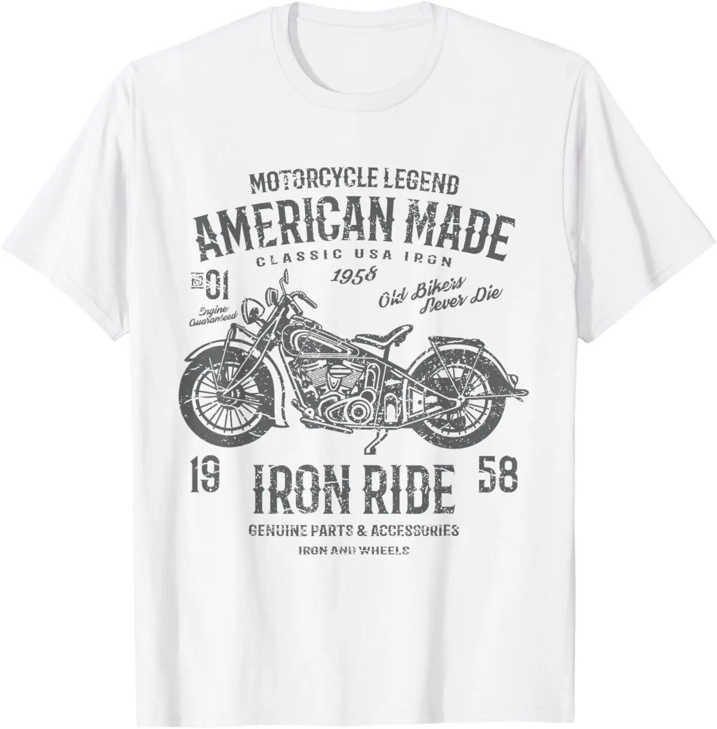 

Retro American Vintage Style Motorcycle Distressed Design T-Shirt Motorcycle