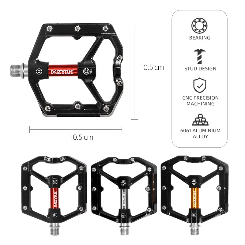 MZYRH Reflective Bicycle Pedals Ultralight Aluminum Sealed Bearings Road Bmx Mtb Pedals Non-Slip WaterProof Bicycle Pedals