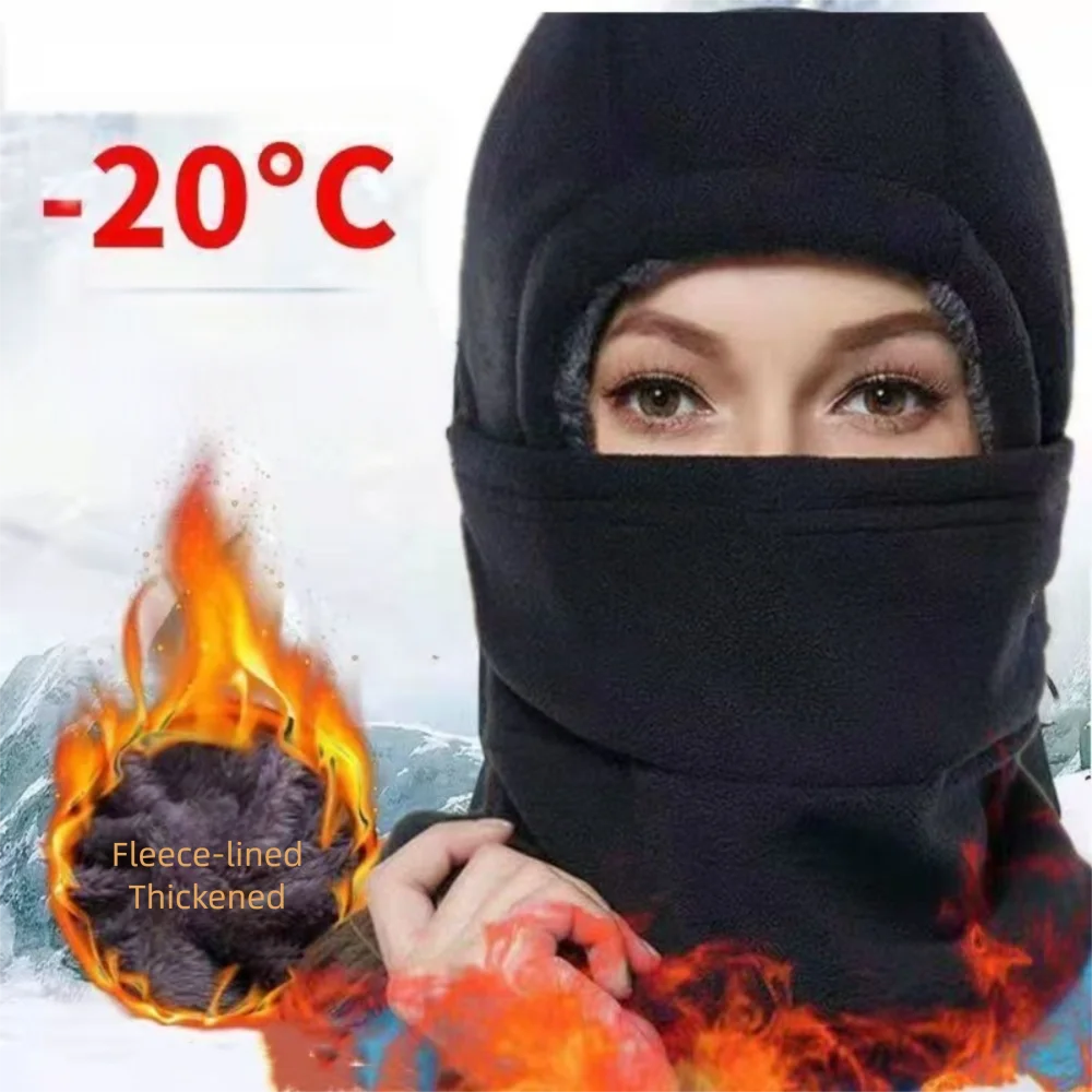 

New Windproof Balaclava Hat with Mask Cold Proof Pullover Hats Thickned Warm Ear Protection Cap Winter