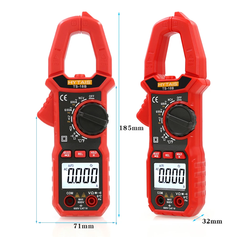 Taisheng TS-18B AC Digital Clamp Meter High Precision Multimeter Clamp Ammeter with Temperature and Capacitance Measurement Func