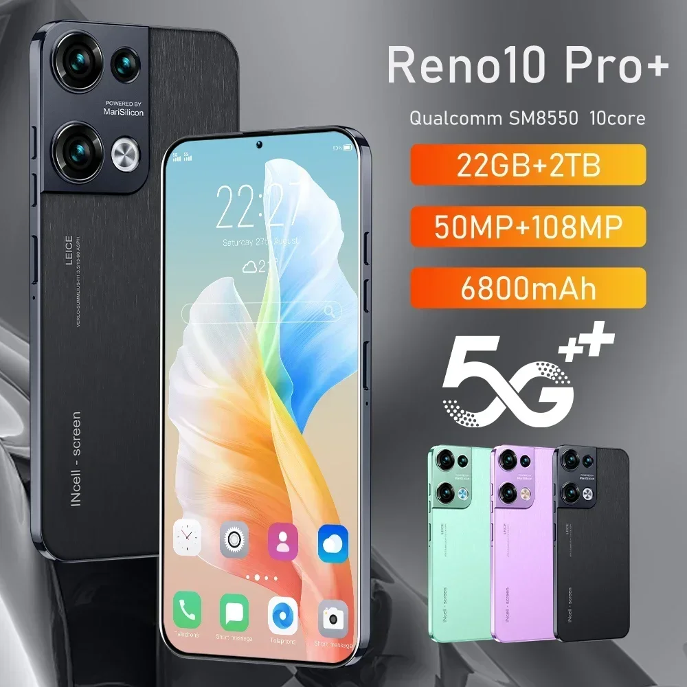 

Reno9 Pro Smartphone 6800mAh 22GB+2TB 4G Cellphone 50MP+108MP Camera 5G 7.3 Inch Android13 Mobile Phone 10 Core Super Telephone